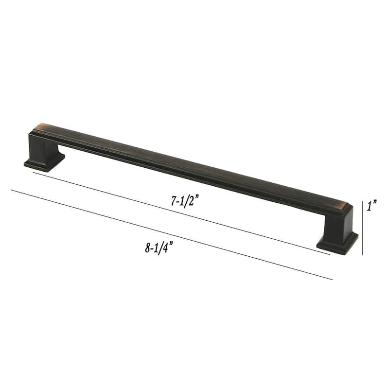 Contemporary 8.25-inch Roma Stainless Steel Oil Rubbed Bronze Finish Square Cabinet Bar Pull Handle (Case of 25)