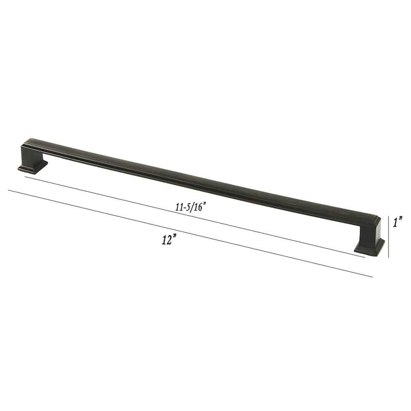 Contemporary 12-inch Roma Stainless Steel Oil Rubbed Bronze Finish Square Cabinet Bar Pull Handle (Case of 4)