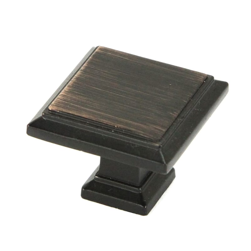 Contemporary 1-1/4-inch Roma Stainless Steel Oil Rubbed Bronze Finish Square Cabinet Bar Pull Knob (Case of 5)
