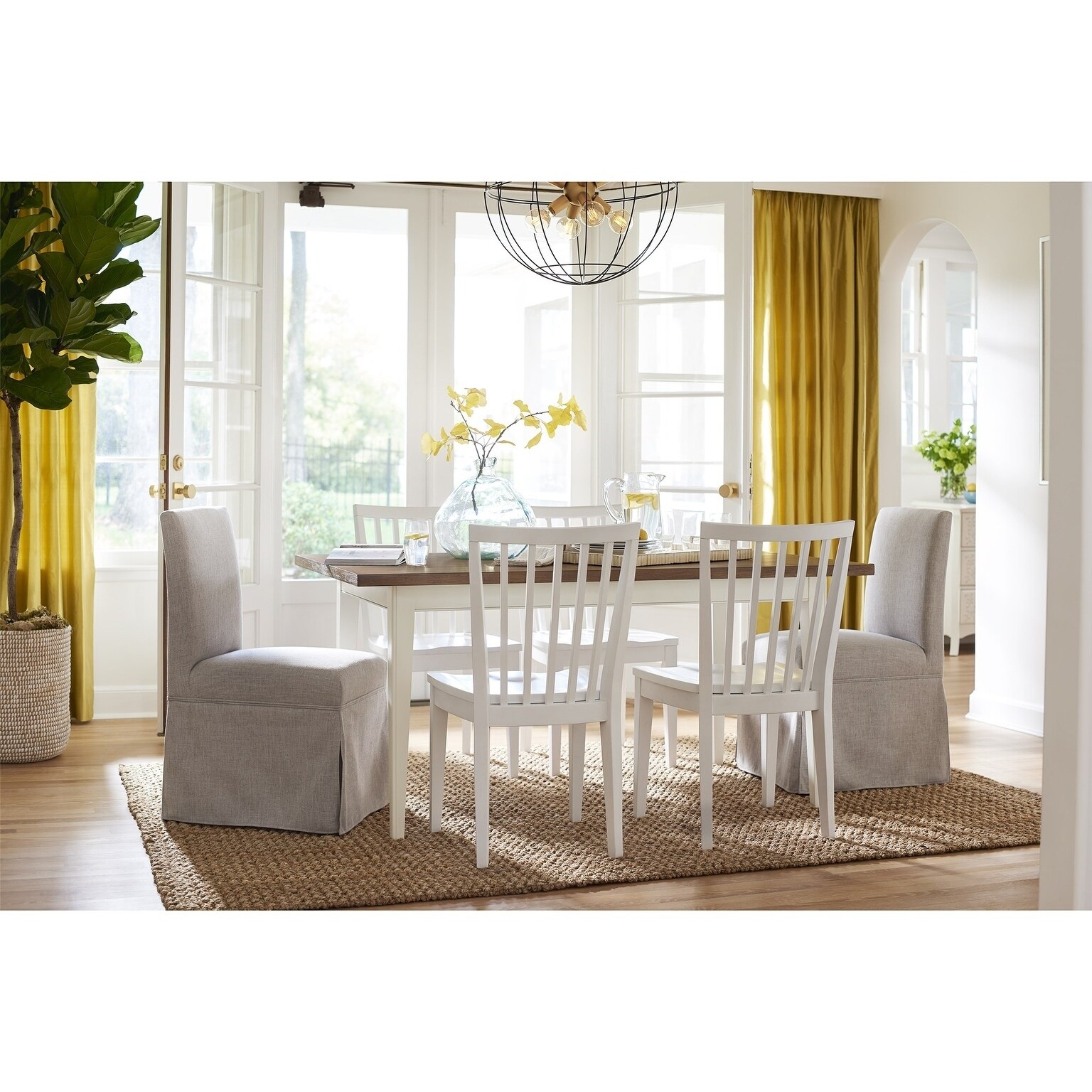 Shop Young House Love Cream Wool Skirted Dining Chair Free