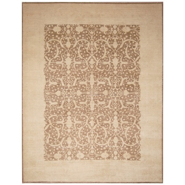 Handmade Vegetable Dye Oushak Wool Rug (Afghanistan) - 9' x 11'9