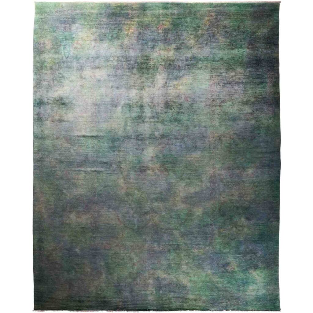 Contemporary Colorful One-of-a-Kind Hand-Knotted Area Rug - 12 x 15