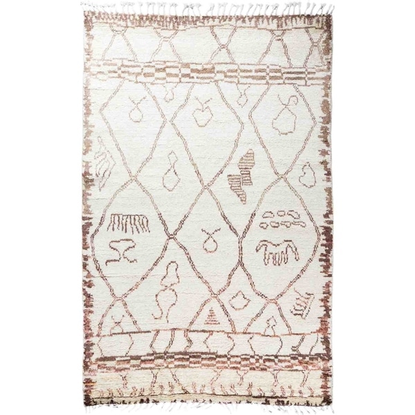Moroccan, Hand Knotted Area Rug - 5' 3" x 8' 2" - 5'3" x 8'2"