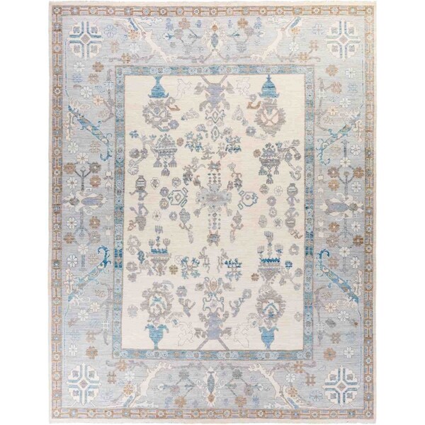 Oushak, Hand Knotted Area Rug - 9' 2" x 11' 9" - 9'2" x 11'9"