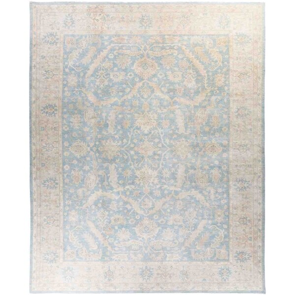 Silky Oushak Hand Knotted Area Rug 11 9 X 14 8