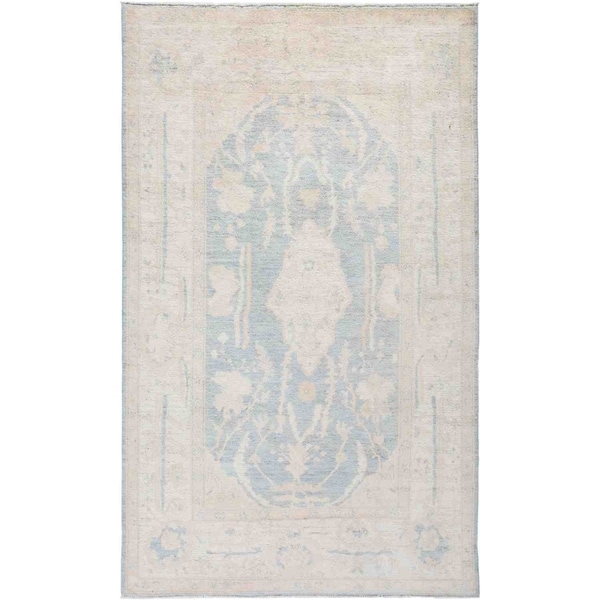 Silky Oushak, Hand Knotted Area Rug - 4' 9" x 7' 9" - 4'9" x 7'9"