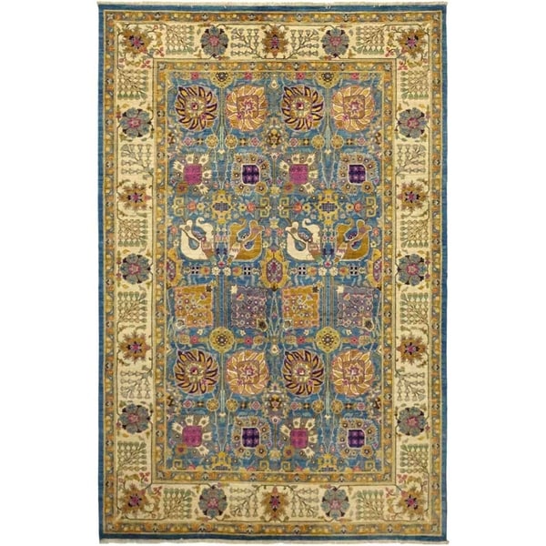 Eclectic, Hand Knotted Area Rug - 6' 2" x 9' 5" - 6'2" x 9'5"