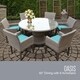 Oasis 60 Inch Outdoor Patio Dining Table with 6 Chairs w/ Arms - Thumbnail 4