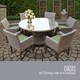 Oasis 60 Inch Outdoor Patio Dining Table with 6 Chairs w/ Arms - Thumbnail 5