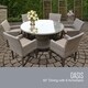 Oasis 60 Inch Outdoor Patio Dining Table with 6 Chairs w/ Arms - Thumbnail 11