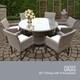 Oasis 60 Inch Outdoor Patio Dining Table with 6 Chairs w/ Arms - Thumbnail 12