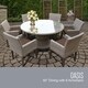 Oasis 60 Inch Outdoor Patio Dining Table with 6 Chairs w/ Arms - Thumbnail 6