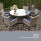 Oasis 60 Inch Outdoor Patio Dining Table with 6 Chairs w/ Arms - Thumbnail 7