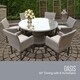 Oasis 60 Inch Outdoor Patio Dining Table with 6 Chairs w/ Arms - Thumbnail 8