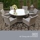 Oasis 60 Inch Outdoor Patio Dining Table with 6 Chairs w/ Arms - Thumbnail 0