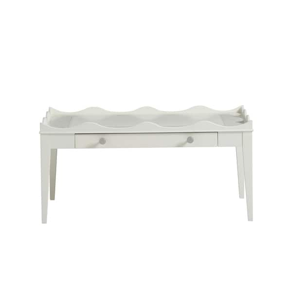 Shop Young House Love White Stenciled Coffee Table Free Shipping