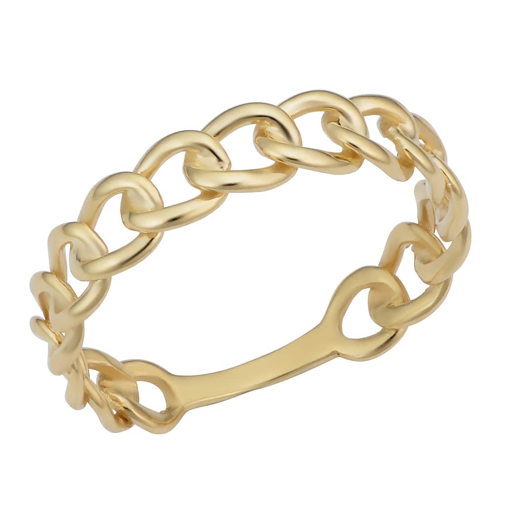 Fremada 14k Yellow Gold 4.5mmillimeter Curb Link Ring (size 5-8)