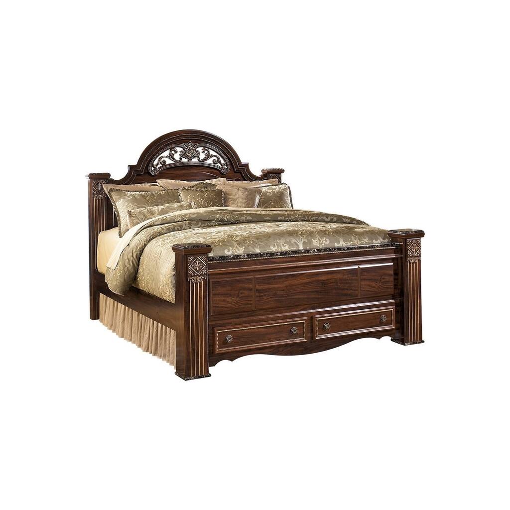 Gabriela King Poster Rails - Dark Reddish Brown - Overstock - 26426512