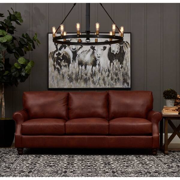 Shop Winston Leather Down Blend Fill Oversized Sofa By Avenue 405