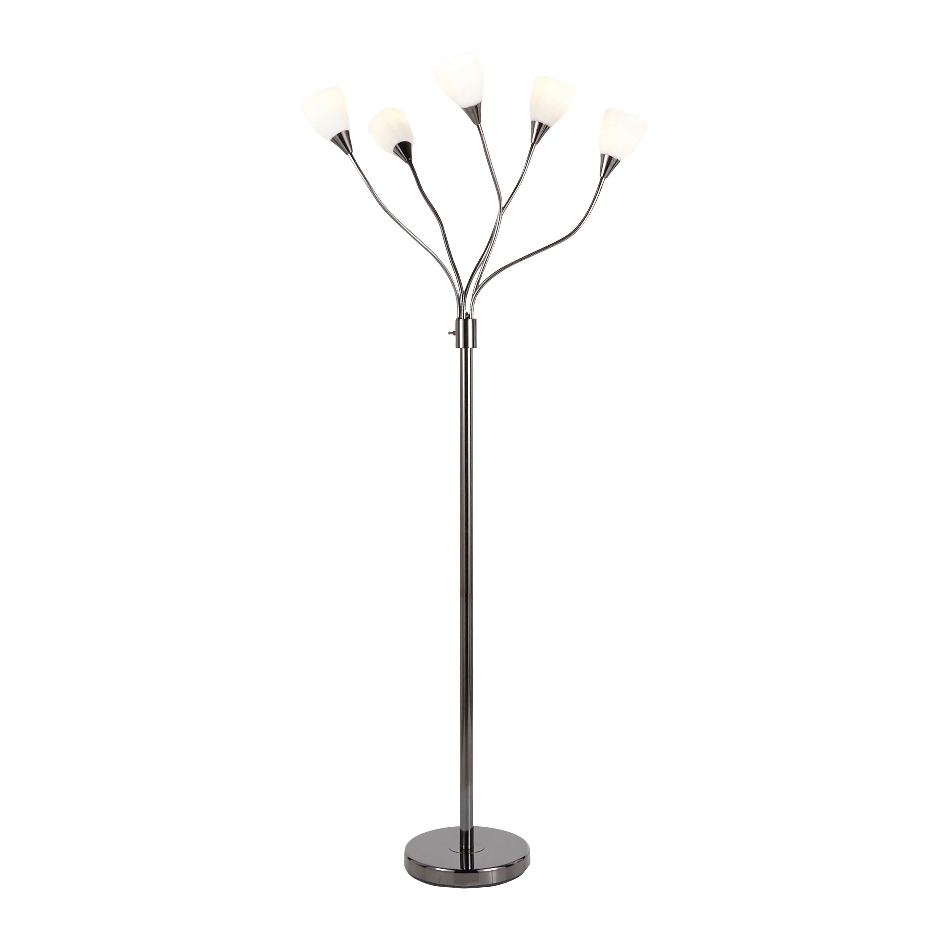 Copper Grove Kubrat Black Chrome Floor Lamp With Gl Sconces