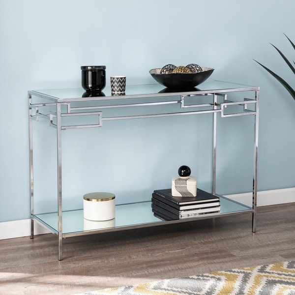 Shop Silver Orchid Hinding Silver Mirrored Console Table - On Sale - Overstock - 26428675