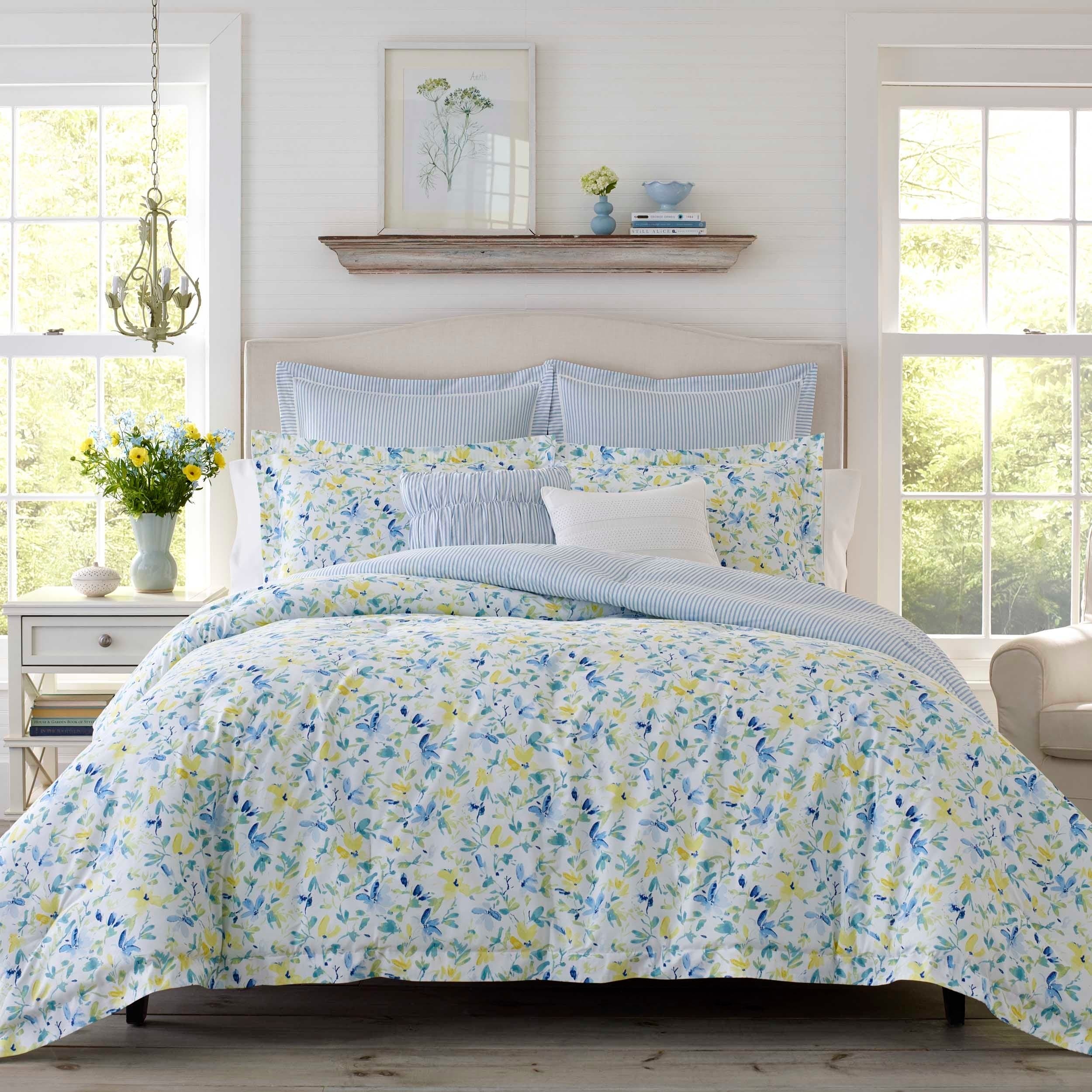 Shop Laura Ashley Nora 7 Piece Comforter Set On Sale Overstock