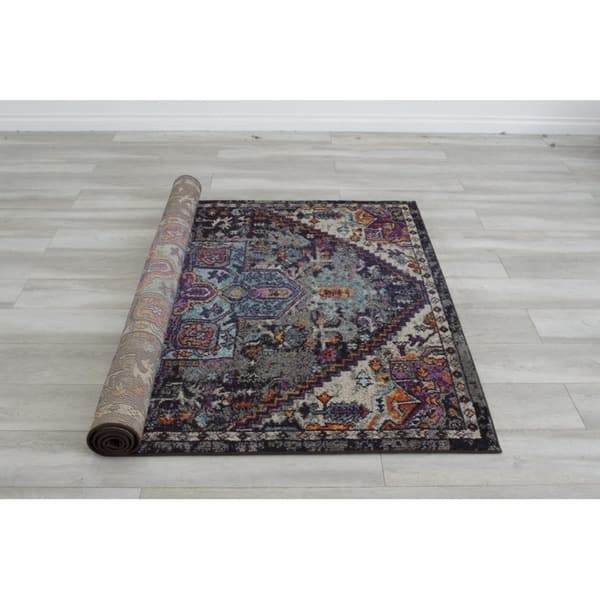 Avalon Rugs Medallion Bohemian Gypsy Collection Area Rug 5'x7' Dark ...