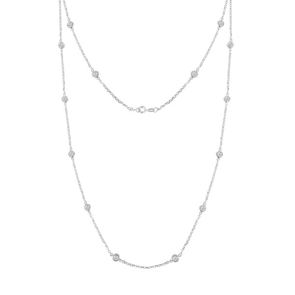 1 carat diamond station necklace