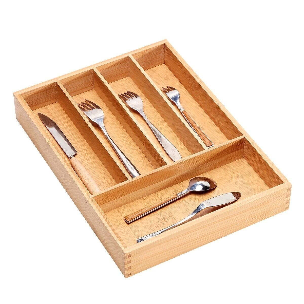 Shop Mosa Natural Bamboo Cutlery Tray 5 Compartments Utensil