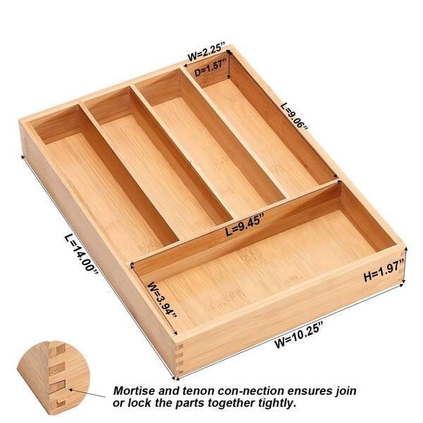Shop Mosa Natural Bamboo Cutlery Tray 5 Compartments Utensil