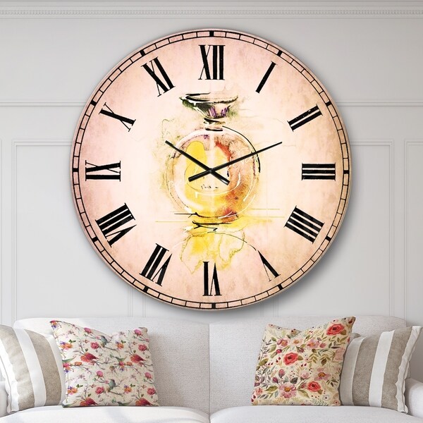 Designart 'Perfume Bottle Watercolor' Animal Large Wall CLock