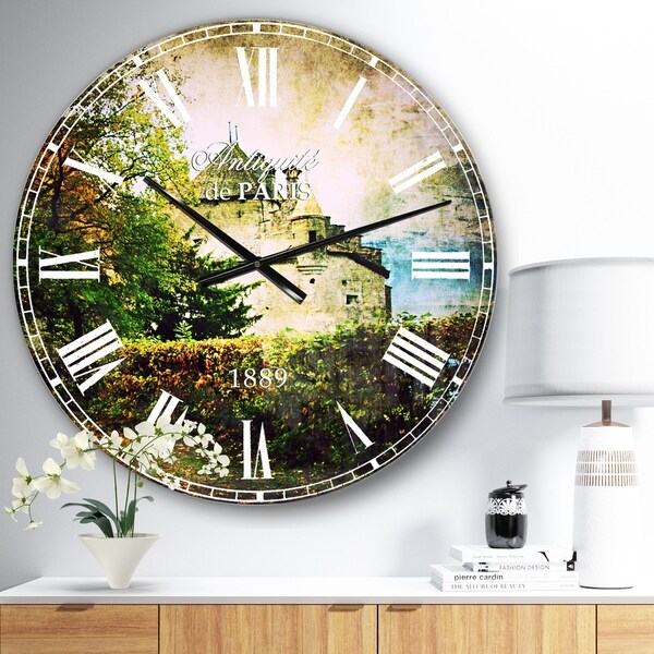 Designart 'Chillion Castle' Landscape Large Wall CLock