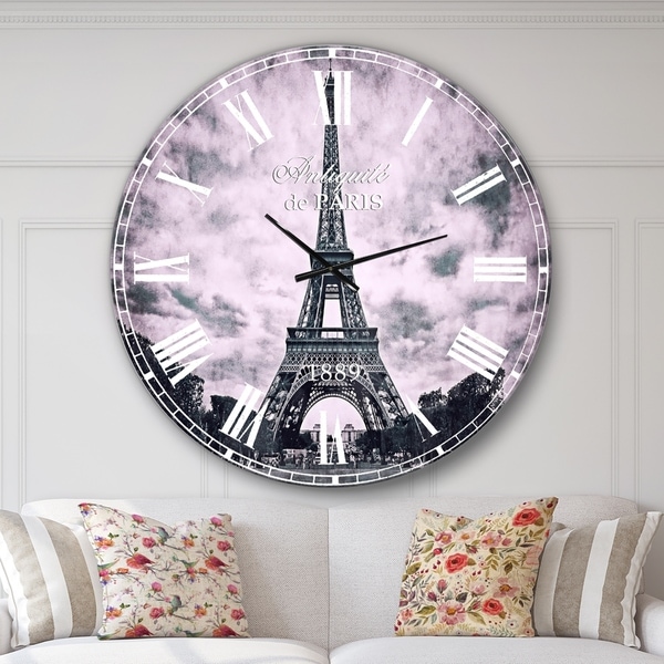 Shop Designart 'Paris Eiffel Towerin Gray Shade' Landscape Photo Large ...