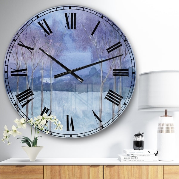 Designart 'Evening Serenade II' Traditional Landscape Large Wall CLock