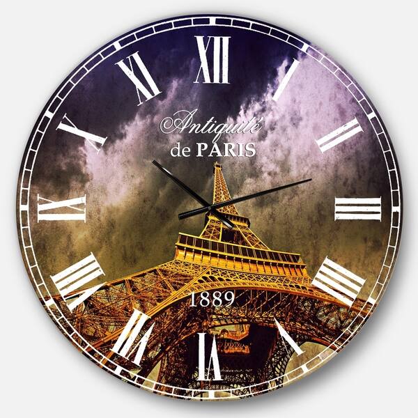 Designart Paris Eiffel Towerand Gorgeous Sky Photography Wall Clock On 26431360 Designart Paris Eiffel Towerand