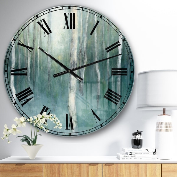 Designart 'Green Forest Dream' Traditional Landscape Large Wall CLock