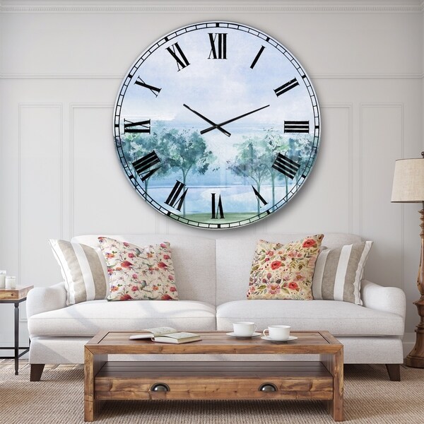 Designart 'Tree Across the Lake' Traditional Large Wall CLock