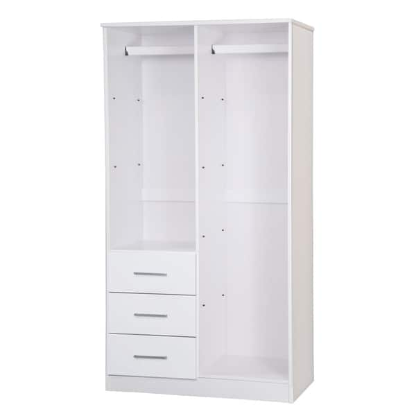 Shop Metro 2 Door Wardrobe Armoire With Mirror 3 Drawers Palace