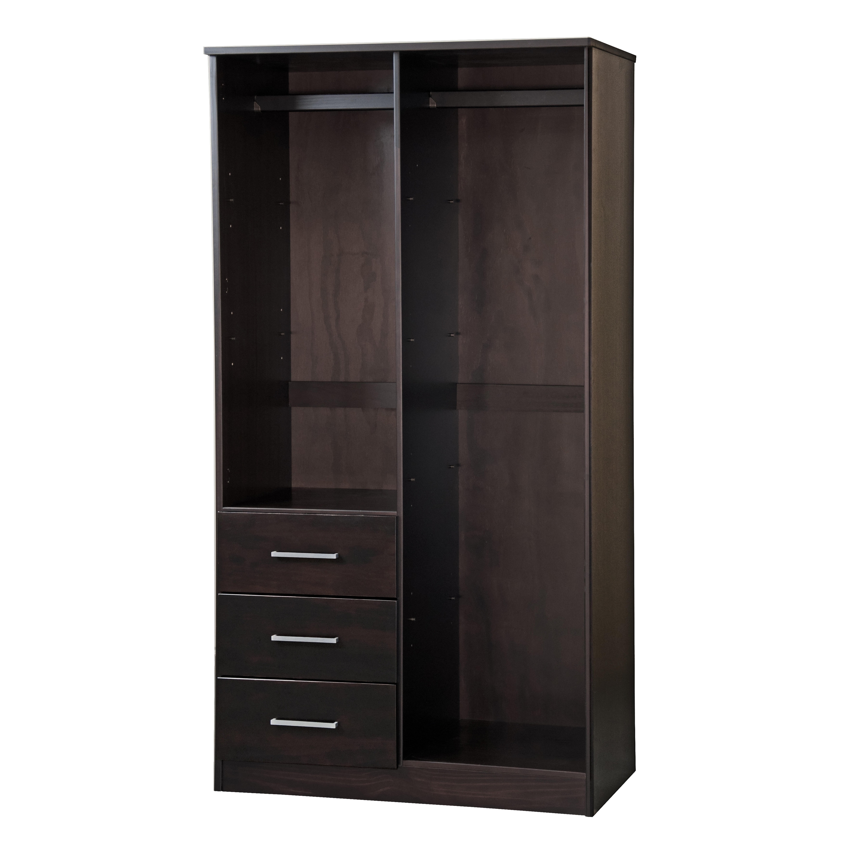 Metro 2 Door Wardrobe Armoire With Mirror 3 Drawers Palace Imports