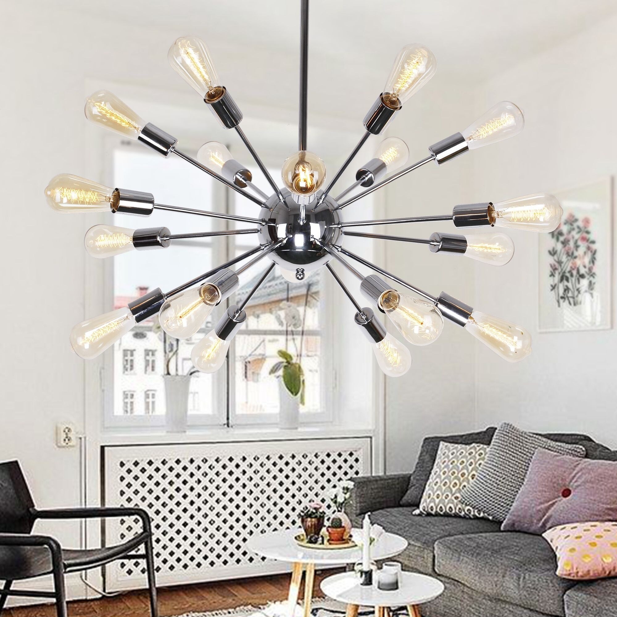 sputnik chandelier living room