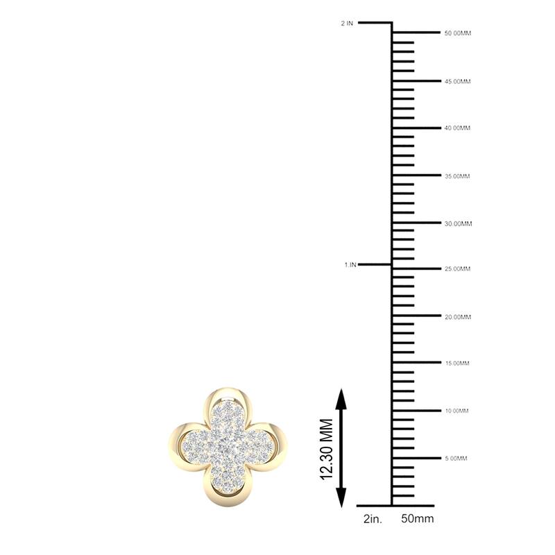 1/5ct TDW Diamond Clover Frame Pendant in 10k Gold by De Couer