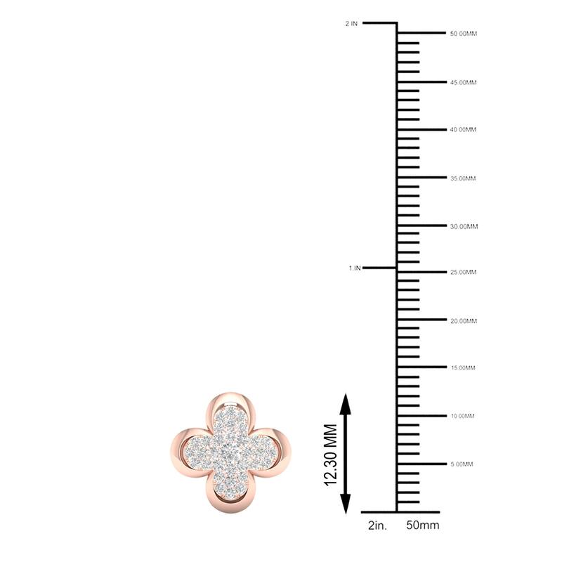 1/5ct TDW Diamond Clover Frame Pendant in 10k Gold by De Couer