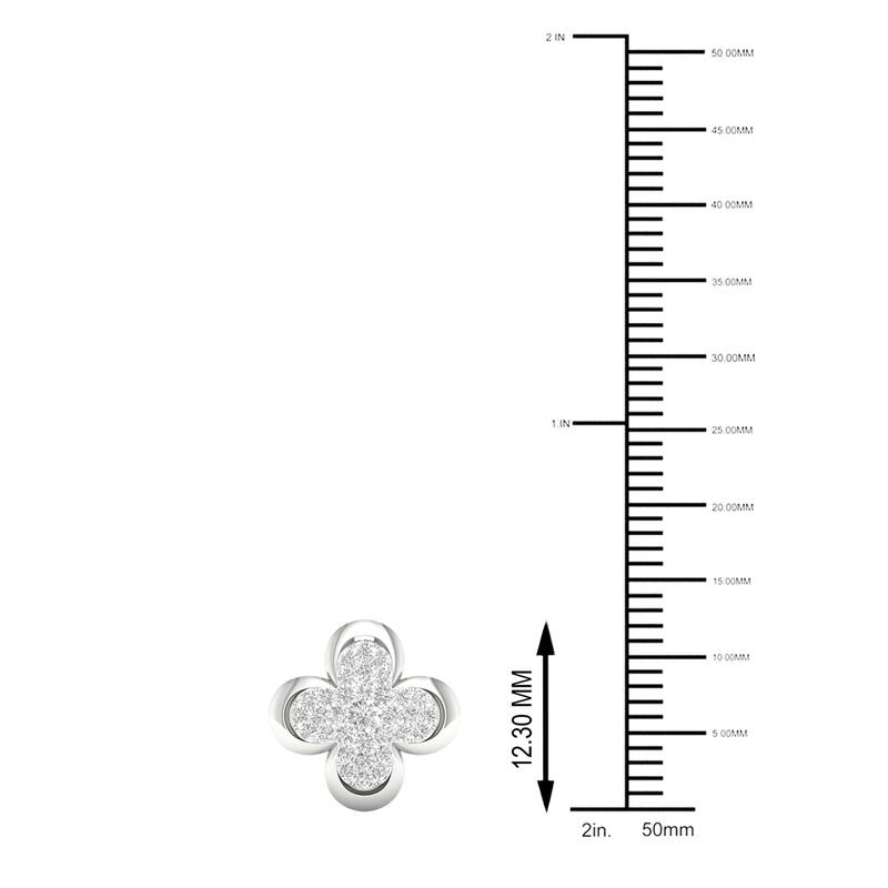 1/5ct TDW Diamond Clover Frame Pendant in 10k Gold by De Couer