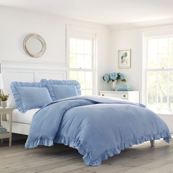 Shop Laura Ashley Adley Duvet Cover Set On Sale Overstock