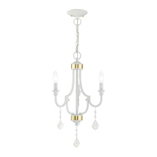 Livex Lighting Glendale 3-Light Mini Chandelier - 14"Dia. x 22.25"H (White - Matte) - Chandeliers For Bedrooms by Overstock.com