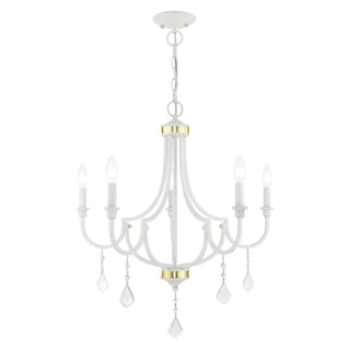 Livex Lighting Glendale 5-Light Chandelier - 24.5"Dia. x 26.75"H (White - Matte) - Chandeliers For Bedrooms by Overstock.com