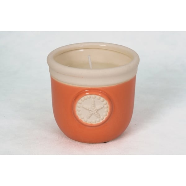 Shop Citronella Candle In Decorative Ceramic Holder W Sea Fan And