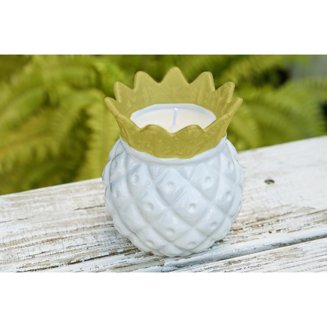 Shop Citronella Candle In Decorative Ceramic Pineapple Holder