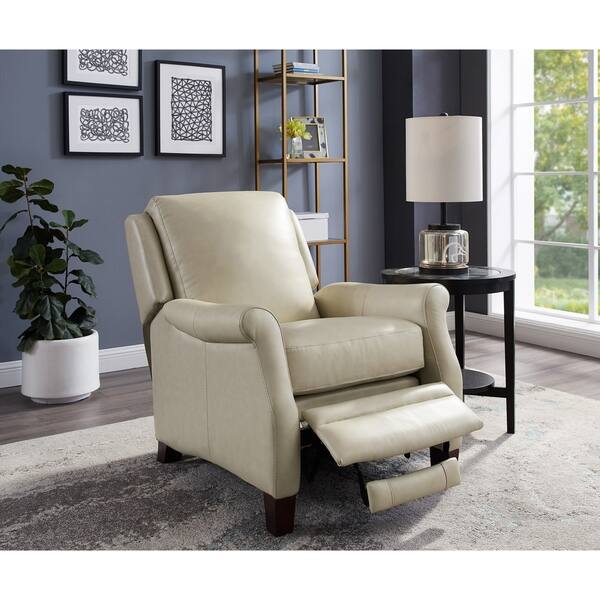 Shop Milo Cream Premium Top Grain Leather Recliner Chair On Sale
