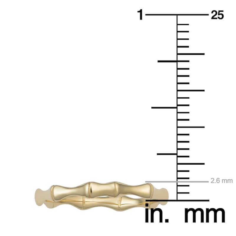 14k Yellow, Rose, White Gold 2.6 millimeter Bamboo Ring (size 5-8)